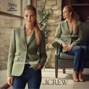 J.Crew sage green herringbone wool Hack ing jacket shop@iamwarrior